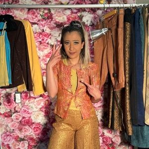 NEW orange and yellow fall colours blouse